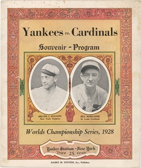 1928 World Series Program - Cardinals vs. Yankees - Yankee Stadium 